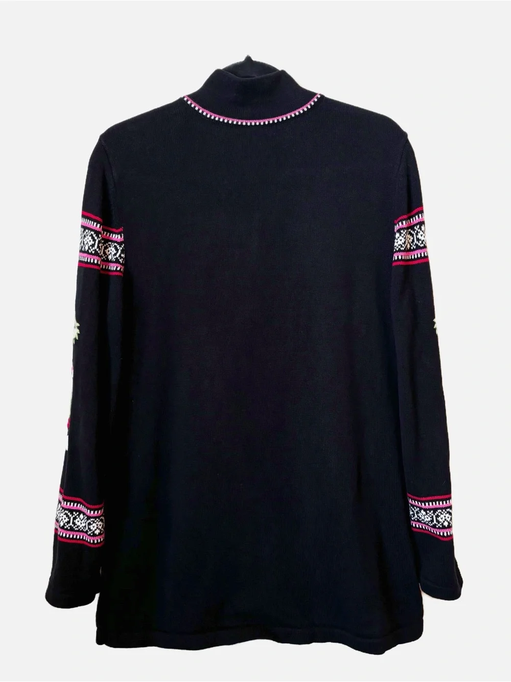 Hanna Andersson Cotton Embroidered Floral Sleeve Swedish Nordic Sweater Women M